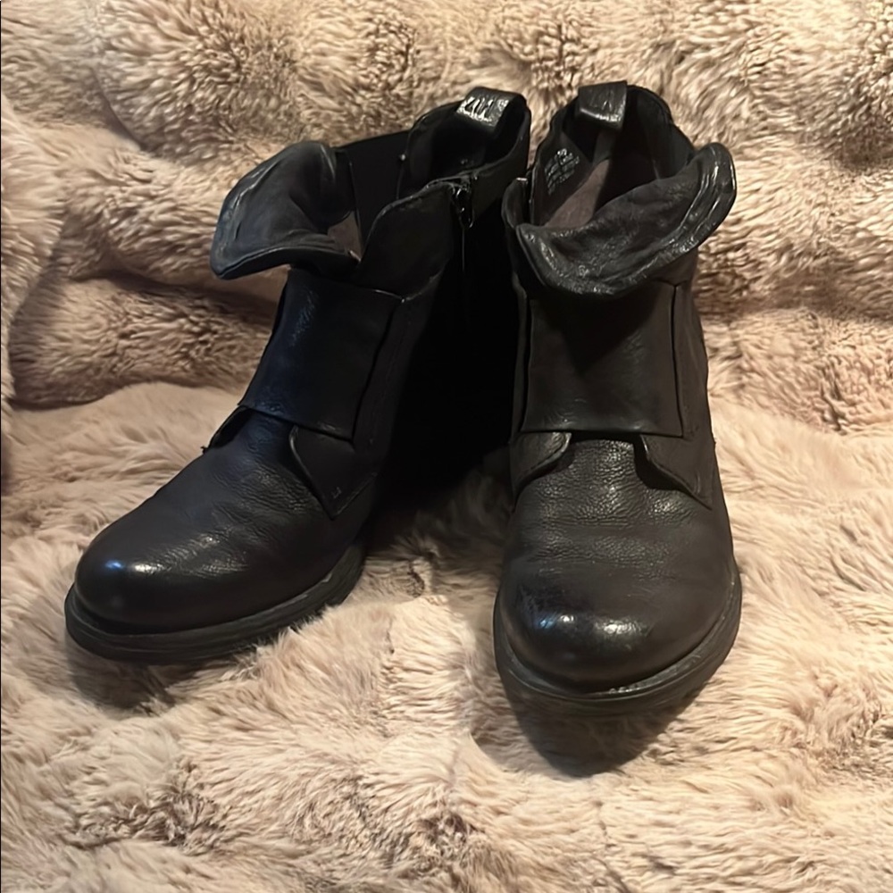 Miz Mooz Black Ankle Booties Stylish Comfort